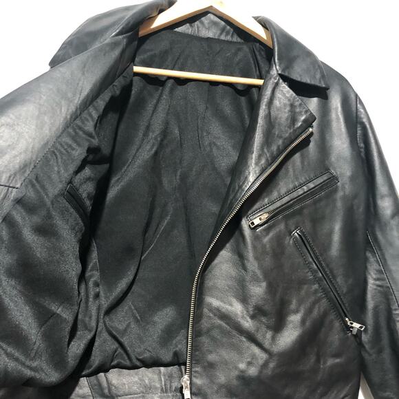 Free People x Pierre Rioufol Sun Shining Leather Jacket Moto Black Size L NWOT - Picture 7 of 16